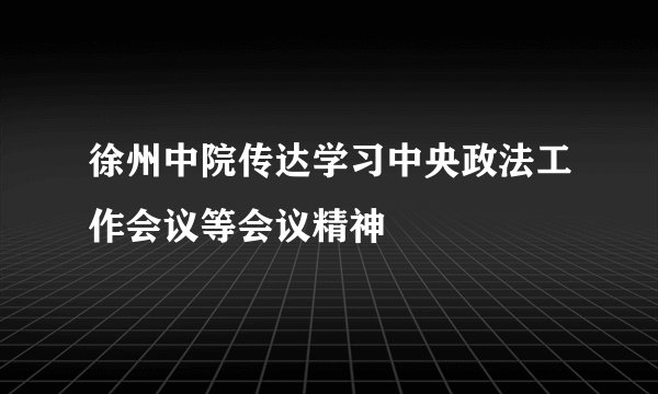 徐州中院传达学习中央政法工作会议等会议精神