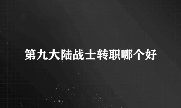 第九大陆战士转职哪个好