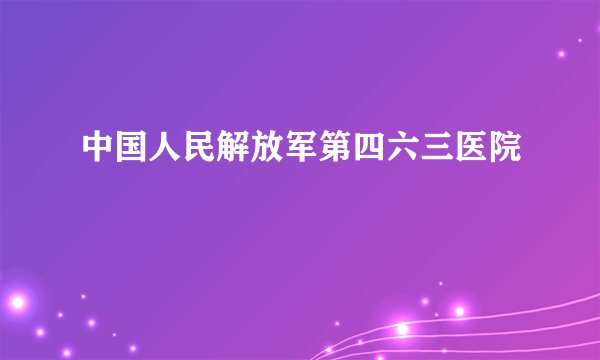 中国人民解放军第四六三医院