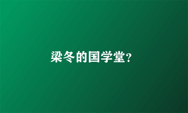 梁冬的国学堂?