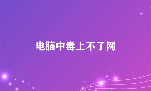 电脑中毒上不了网