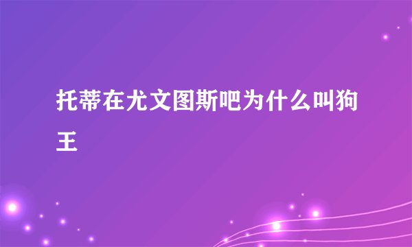 托蒂在尤文图斯吧为什么叫狗王