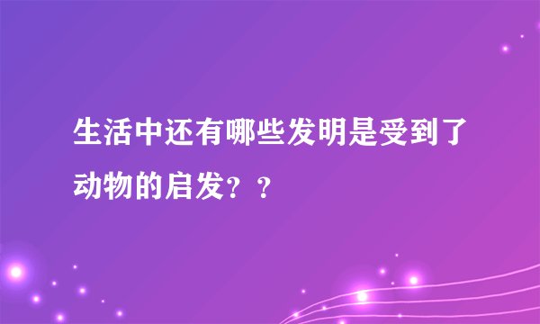 生活中还有哪些发明是受到了动物的启发？？