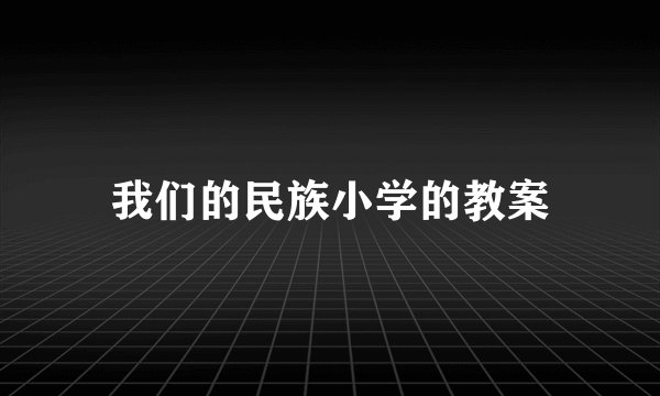 我们的民族小学的教案