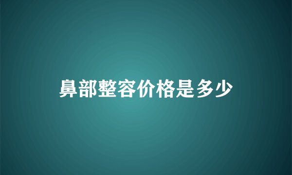 鼻部整容价格是多少