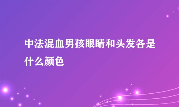 中法混血男孩眼睛和头发各是什么颜色