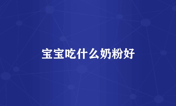 宝宝吃什么奶粉好