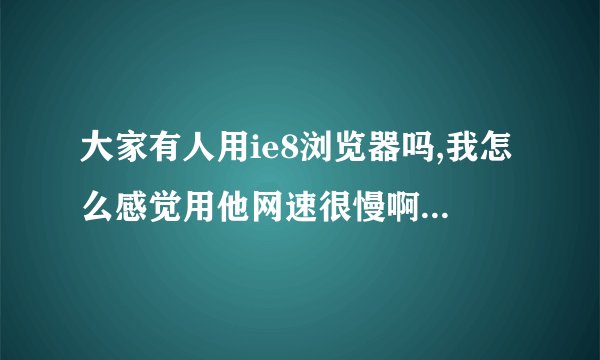 大家有人用ie8浏览器吗,我怎么感觉用他网速很慢啊,除了人性化的设定很好外。