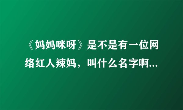 《妈妈咪呀》是不是有一位网络红人辣妈,叫什么名字啊?有人看过吗