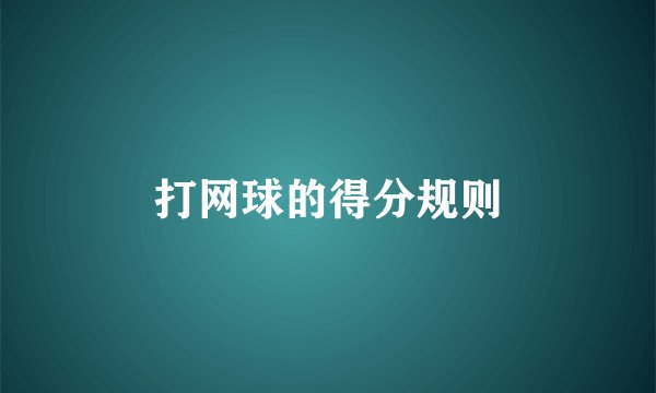 打网球的得分规则