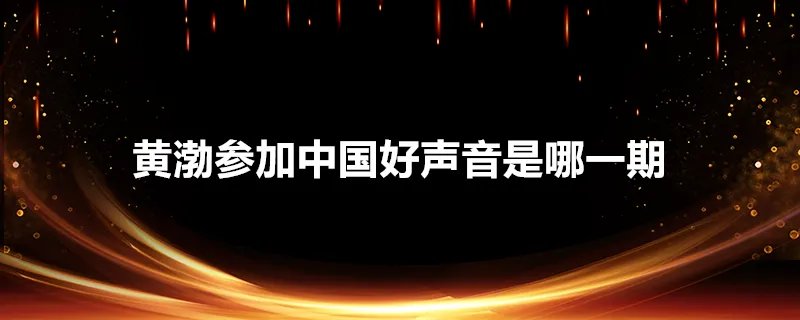 黄渤参加中国好声音是哪一期