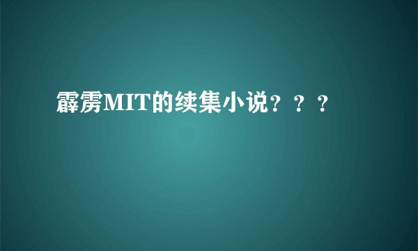 霹雳MIT的续集小说？？？