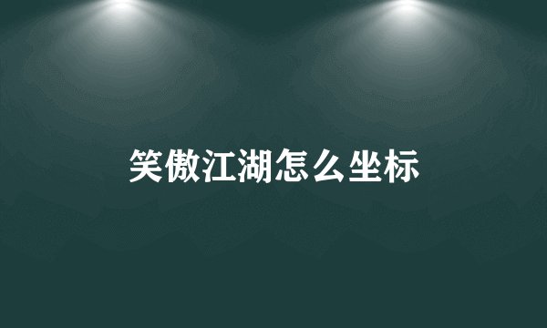 笑傲江湖怎么坐标