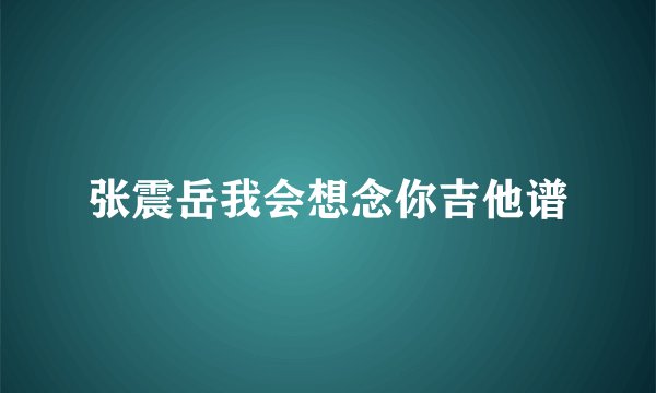张震岳我会想念你吉他谱