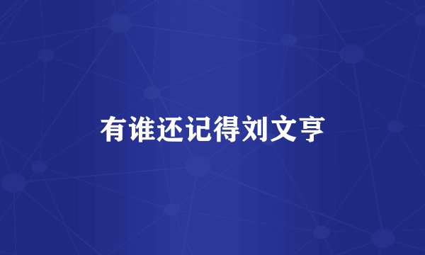 有谁还记得刘文亨