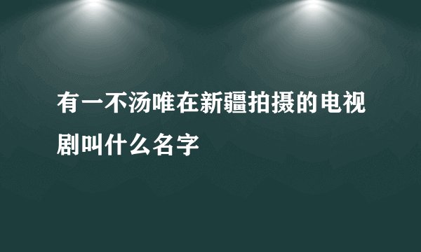 有一不汤唯在新疆拍摄的电视剧叫什么名字
