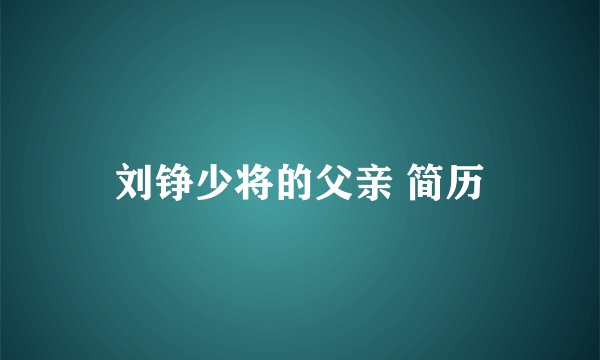 刘铮少将的父亲 简历