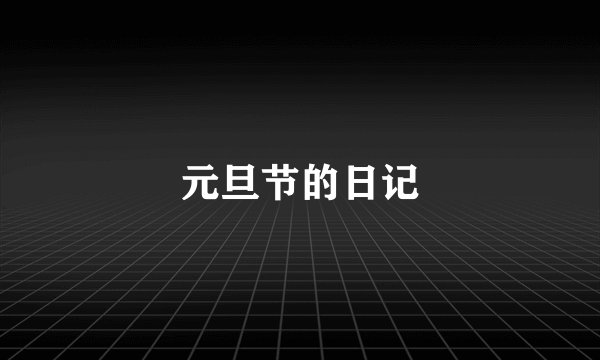 元旦节的日记