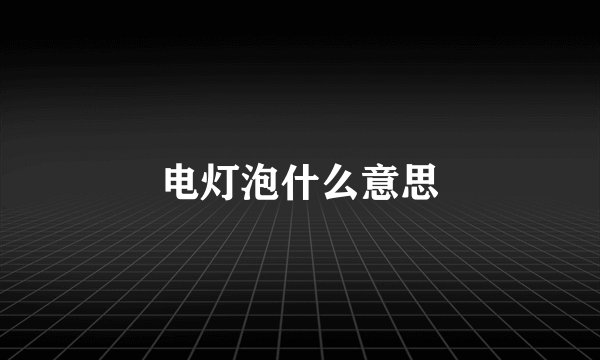 电灯泡什么意思
