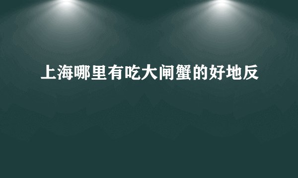 上海哪里有吃大闸蟹的好地反