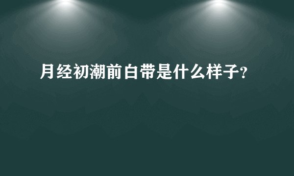 月经初潮前白带是什么样子？