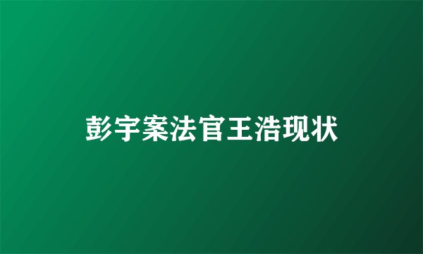 彭宇案法官王浩现状