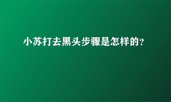 小苏打去黑头步骤是怎样的？