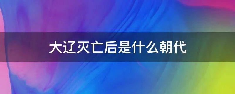 大辽灭亡后是什么朝代