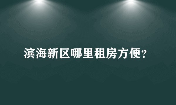滨海新区哪里租房方便？