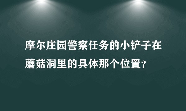 摩尔庄园警察任务的小铲子在蘑菇洞里的具体那个位置？
