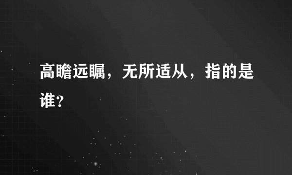 高瞻远瞩，无所适从，指的是谁？