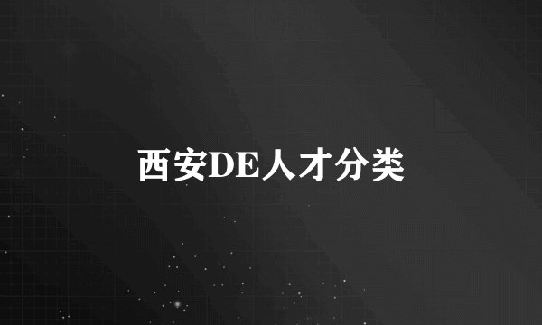 西安DE人才分类