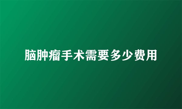脑肿瘤手术需要多少费用