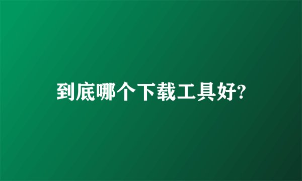 到底哪个下载工具好?
