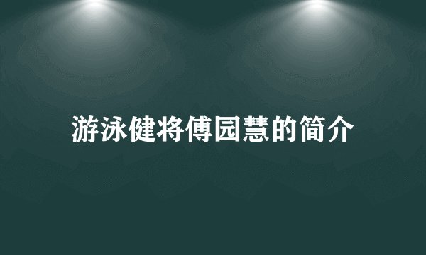 游泳健将傅园慧的简介