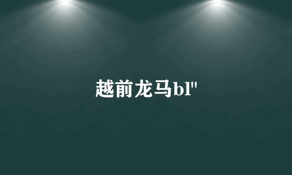 越前龙马bl