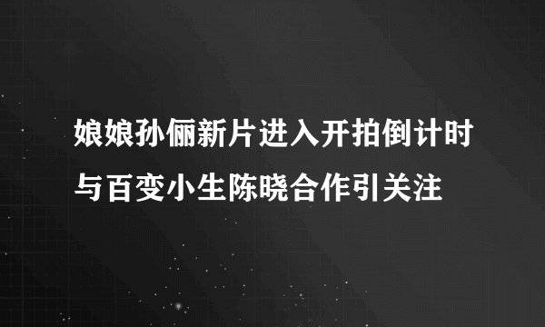 娘娘孙俪新片进入开拍倒计时与百变小生陈晓合作引关注