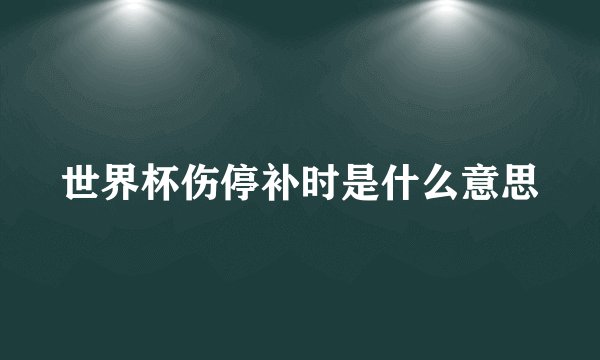 世界杯伤停补时是什么意思