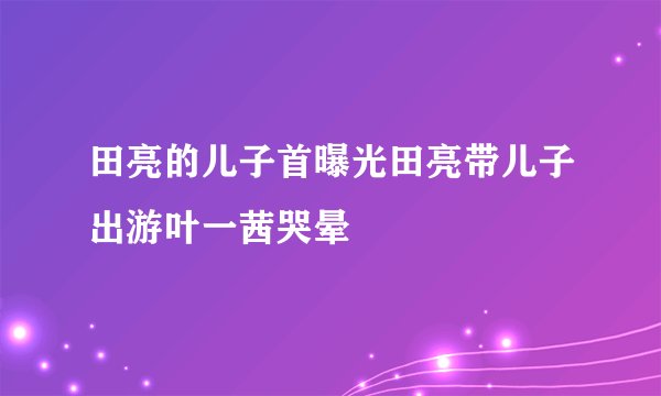 田亮的儿子首曝光田亮带儿子出游叶一茜哭晕