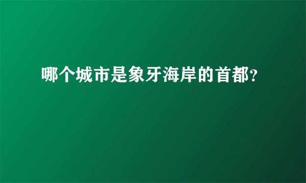 哪个城市是象牙海岸的首都？