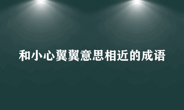 和小心翼翼意思相近的成语