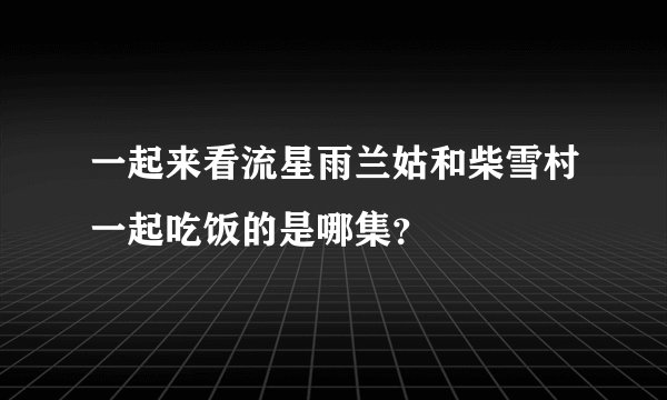一起来看流星雨兰姑和柴雪村一起吃饭的是哪集？