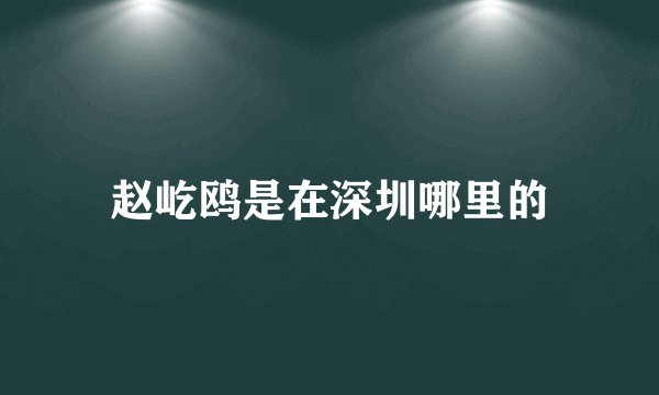 赵屹鸥是在深圳哪里的