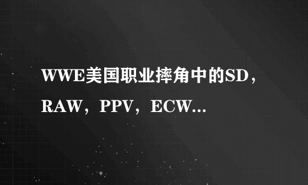 WWE美国职业摔角中的SD,RAW,PPV,ECW分别指的是什么意思?