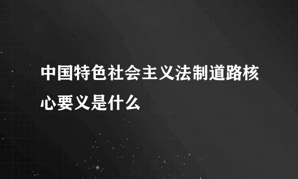 中国特色社会主义法制道路核心要义是什么
