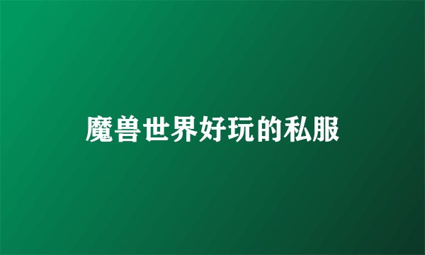 魔兽世界好玩的私服