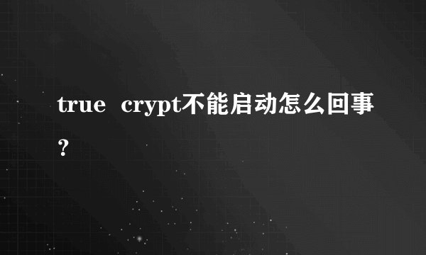 true  crypt不能启动怎么回事？