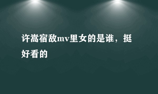 许嵩宿敌mv里女的是谁，挺好看的