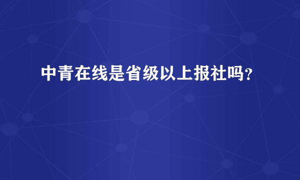 中青在线是省级以上报社吗？