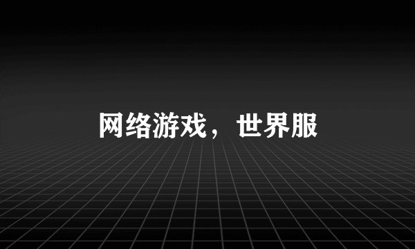 网络游戏，世界服